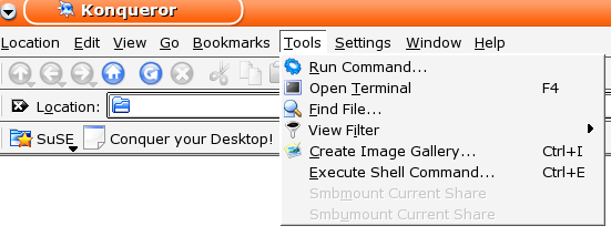 Konqueror's Tools menu